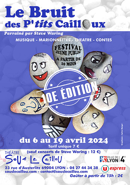 affiche 9ème édition festival Le Bruit des P'tits Cailloux 2023